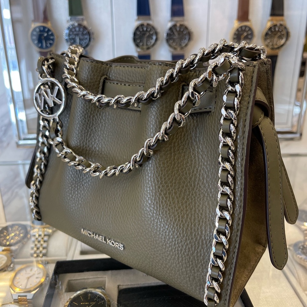 MICHAEL KORS Mina Small Chain Convertible Crossbody XBody Bag
Olive Belted
NWT - Picture 12 of 16